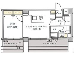 プレール・ドゥーク渋谷幡ヶ谷 1LDKの間取図画像