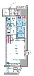 ジェノヴィア新宿早稲田グリーンヴェール 1Kの間取図画像