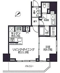 ザ・パークハウス麹町レジデンス 1LDKの間取図画像