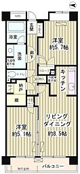 レジデンスシャルマン林試の森 2LDKの間取図画像