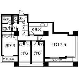 グランパークハイツ 3LDKの間取図画像