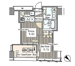 マイタワーレジデンス 1DKの間取図画像