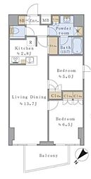 BrilliaistSENDAGAYA 2LDKの間取図画像