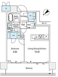 パークシティ武蔵小山ザタワー 1LDKの間取図画像