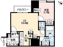 ザ・神宮前レジデンス 1LDKの間取図画像