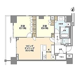 ブランズ渋谷常盤松 2LDKの間取図画像