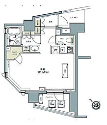 ガーデニア赤坂 ワンルームの間取図画像
