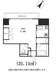 東麻布アパートメント ワンルームの間取図画像