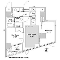 BPRレジデンス渋谷 2DKの間取図画像