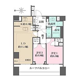 ザ・パークハウス高輪プレイス 2LDKの間取図画像