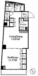 サングラータ西麻布2 1LDKの間取図画像