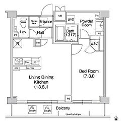COMFORIA駒場 1LDKの間取図画像