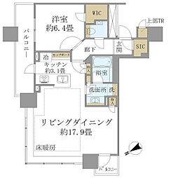 ブリリアタワーズ目黒サウスレジデンス 1LDKの間取図画像