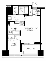 クラッシィタワー新宿御苑 1LDKの間取図画像