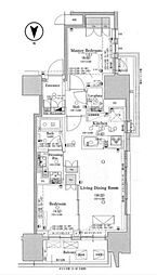 クラッシィスイート・ジオ東麻布 2LDKの間取図画像