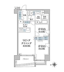 プラウド銀座一丁目 2LDKの間取図画像