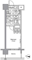 パークハビオ恵比寿 1Kの間取図画像