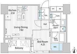グランシエル南青山 1LDKの間取図画像