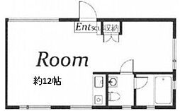 モデリアブリュット北参道 ワンルームの間取図画像