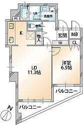 サンコーレジデンス千駄ヶ谷 1LDKの間取図画像