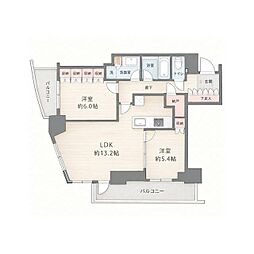 パークコート乃木坂ザタワー 2LDKの間取図画像