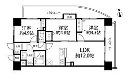 クレッセント大森4 3LDKの間取図画像