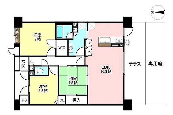 間取り ローレルスクエア蟹江本町ウエストウィング 1階/-
