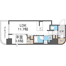 コンフォリア・リヴ北浜淡路町 1LDKの間取図画像