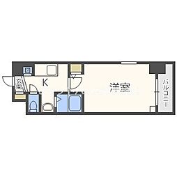 Maisondeレジデア西本町 1Kの間取図画像