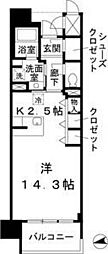 ロイヤルパークスなんば 1Kの間取図画像