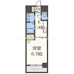 パウゼ大手前 1Kの間取図画像