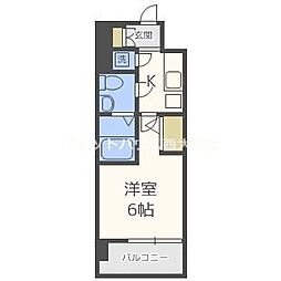 エスリード弁天町ベイコート 1Kの間取図画像