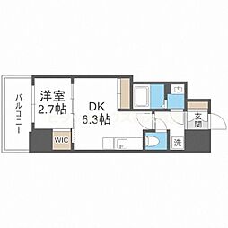 セレニテ桜川駅前プリエ 1DKの間取図画像