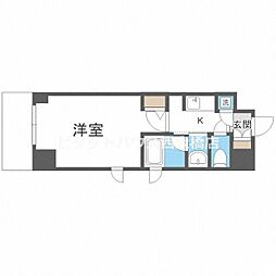 QCフラット北堀江 1Kの間取図画像