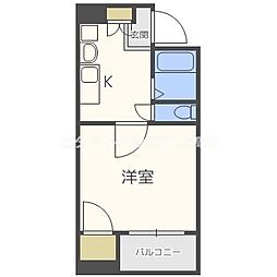 ロイヤルメゾン北浜 1Kの間取図画像