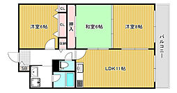 シャトー南船場 3LDKの間取図画像