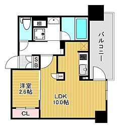 コンフォリア・リヴ本町WEST 1LDKの間取図画像