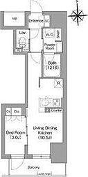 大阪市中央区博労町1丁目マンション 1LDKの間取図画像