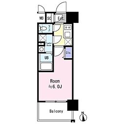 エスリード大阪イーストエッジ 1Kの間取図画像