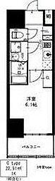 エスリードレジデンス大阪福島サウスフラッツ 1Kの間取図画像