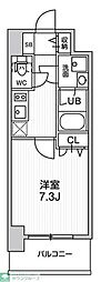 ラドゥセール九条 1Kの間取図画像