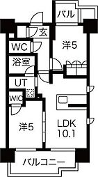 SKRESIDENCESSHINSAIBASHI 2LDKの間取図画像