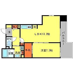BRAVI南堀江 1LDKの間取図画像