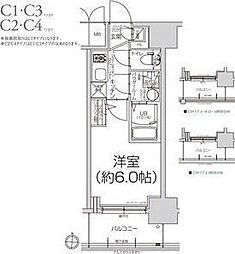 エスリード大阪リエート 1Kの間取図画像