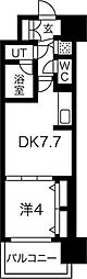 グランカーサ難波元町 1DKの間取図画像