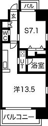 グランカーサ難波元町 1LDKの間取図画像