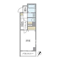 シュロスヒロカズ大手前 1Kの間取図画像