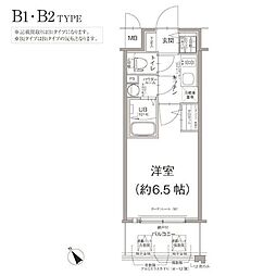 エスリード大阪デュアルゲート 1Kの間取図画像