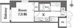エメルミナ豊中岡町 1Kの間取図画像