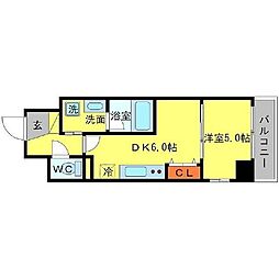 BRAVI南堀江 1DKの間取図画像